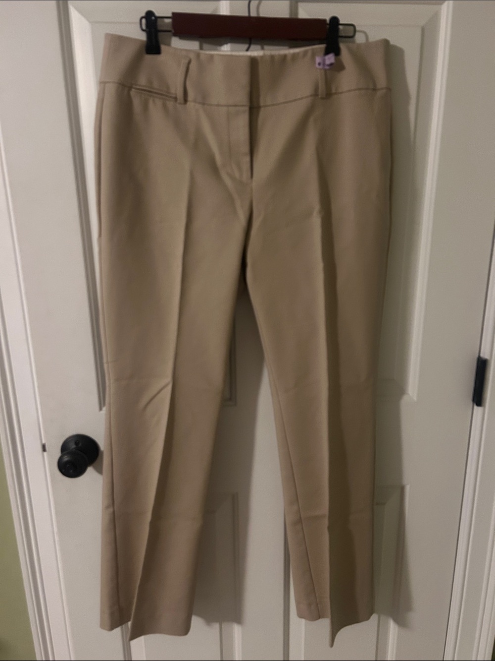 LOFT Boot Cut Tan Trousers with flat front